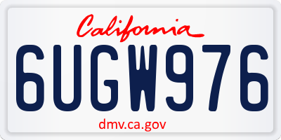 CA license plate 6UGW976