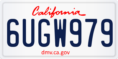 CA license plate 6UGW979