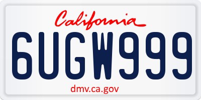 CA license plate 6UGW999