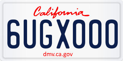 CA license plate 6UGX000