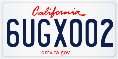 CA license plate 6UGX002