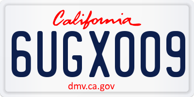 CA license plate 6UGX009