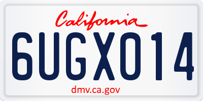 CA license plate 6UGX014