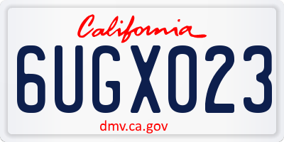 CA license plate 6UGX023