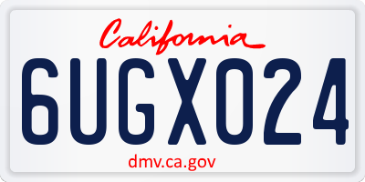 CA license plate 6UGX024