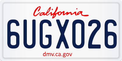 CA license plate 6UGX026
