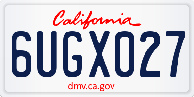 CA license plate 6UGX027
