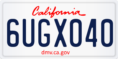 CA license plate 6UGX040