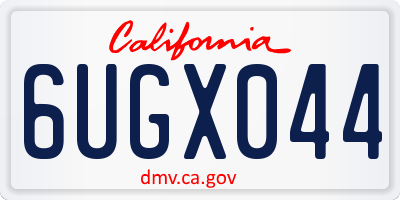 CA license plate 6UGX044