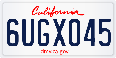 CA license plate 6UGX045