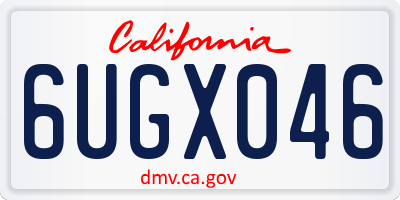 CA license plate 6UGX046