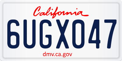 CA license plate 6UGX047
