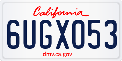 CA license plate 6UGX053