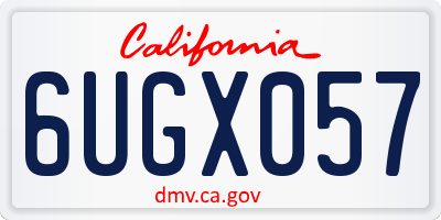 CA license plate 6UGX057