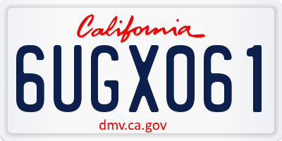 CA license plate 6UGX061