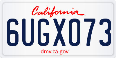 CA license plate 6UGX073