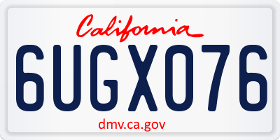 CA license plate 6UGX076