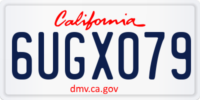 CA license plate 6UGX079