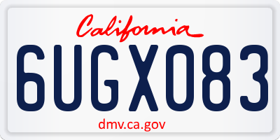 CA license plate 6UGX083