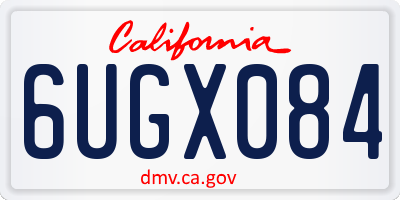 CA license plate 6UGX084