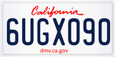 CA license plate 6UGX090