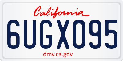 CA license plate 6UGX095