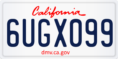 CA license plate 6UGX099