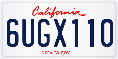 CA license plate 6UGX110