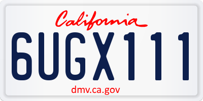 CA license plate 6UGX111