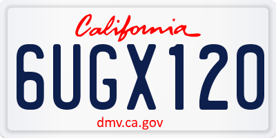 CA license plate 6UGX120