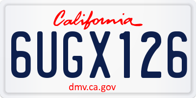 CA license plate 6UGX126