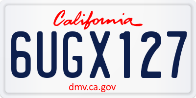 CA license plate 6UGX127