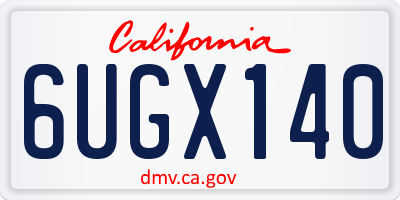 CA license plate 6UGX140