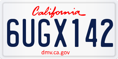 CA license plate 6UGX142