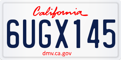 CA license plate 6UGX145