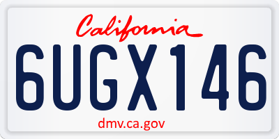 CA license plate 6UGX146