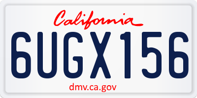 CA license plate 6UGX156