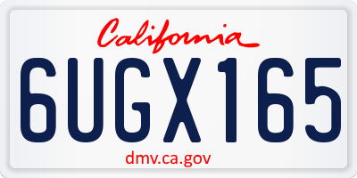 CA license plate 6UGX165