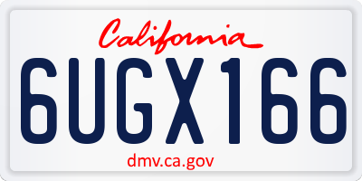 CA license plate 6UGX166