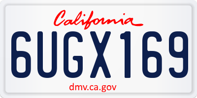 CA license plate 6UGX169
