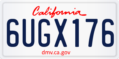 CA license plate 6UGX176