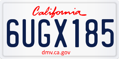 CA license plate 6UGX185