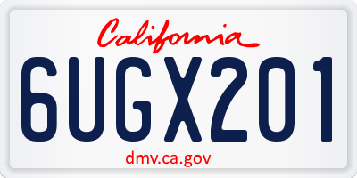 CA license plate 6UGX201