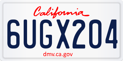 CA license plate 6UGX204