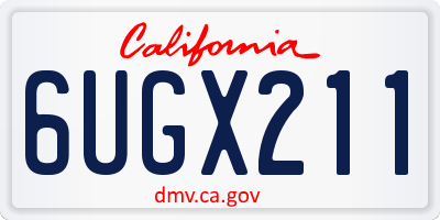 CA license plate 6UGX211
