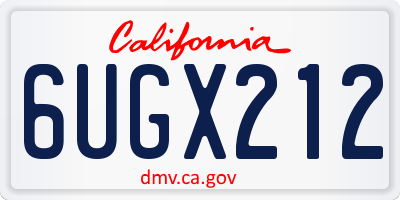 CA license plate 6UGX212