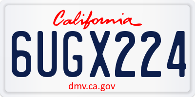 CA license plate 6UGX224