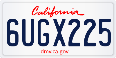 CA license plate 6UGX225