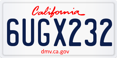 CA license plate 6UGX232