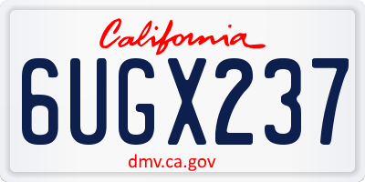 CA license plate 6UGX237